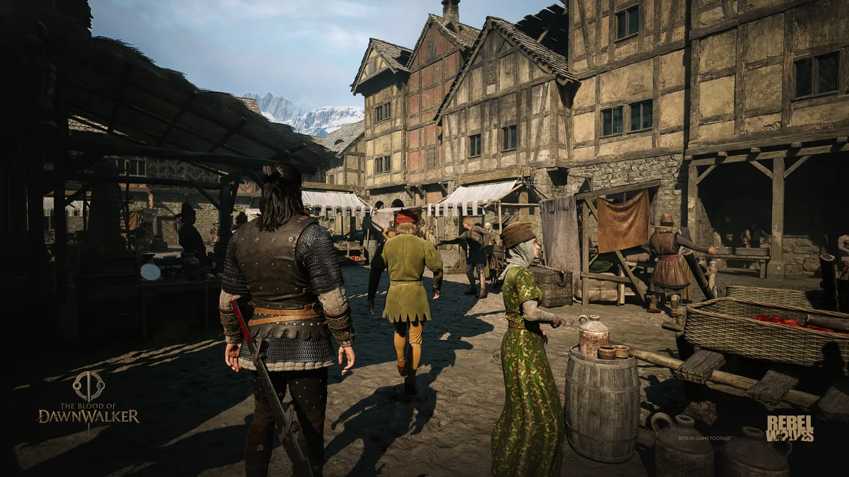 A fortified medieval town from the game.