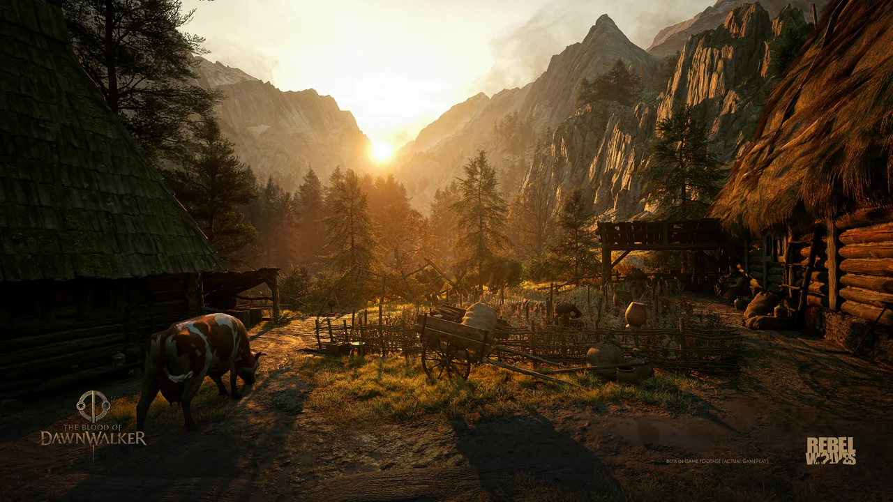 Sunlight over a village in Vale Sangora.